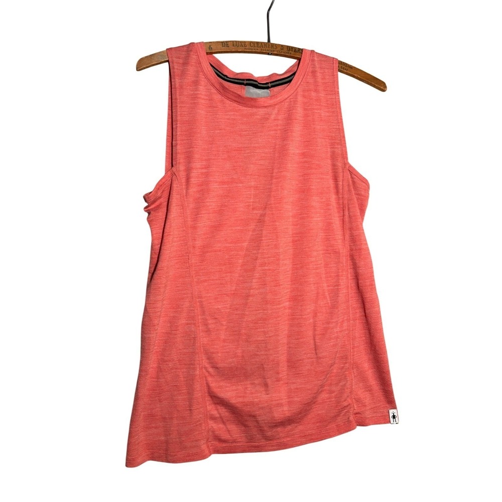 Smartwool Merino Sport 150 Tank Top Womens Small Coral Heather Mesh Back Active